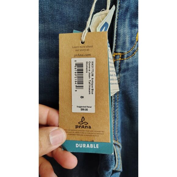 NWT Women's Prana Mid Rise Standard Fit Size 8 Jeans - Picture 4 of 9